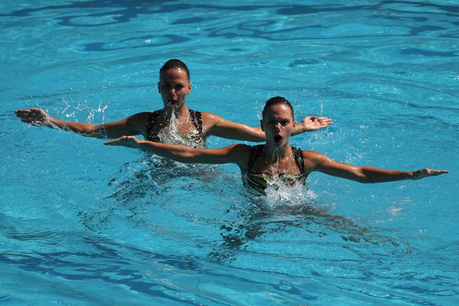 Anche nel nuoto sincronizzato è invasione di gemelle: ecco Alexandra e Ekaterina Nemich. dal Kazakistan. Getty